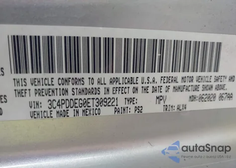 2014 Dodge Journey R/T из США, поврежденный, VIN 3C4PDDEG0ET309221